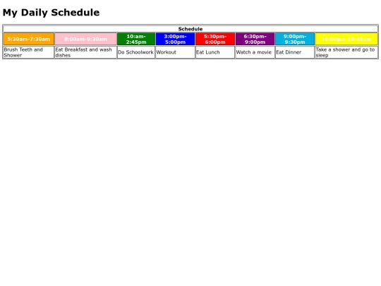 Schedule screenshot