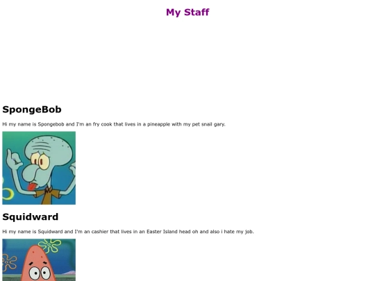 staffpage screenshot