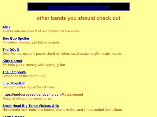 links screenshot