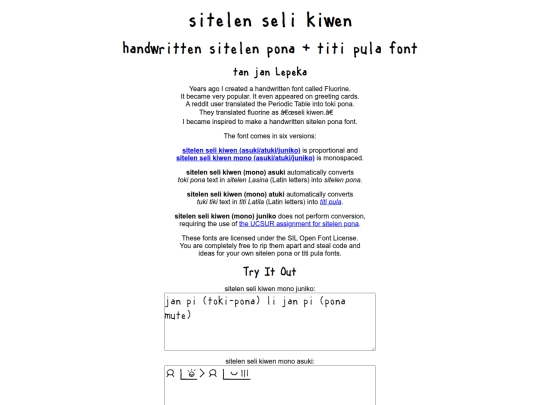 sitelenselikiwen/sitelenselikiwenmono screenshot