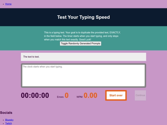 typing-test screenshot