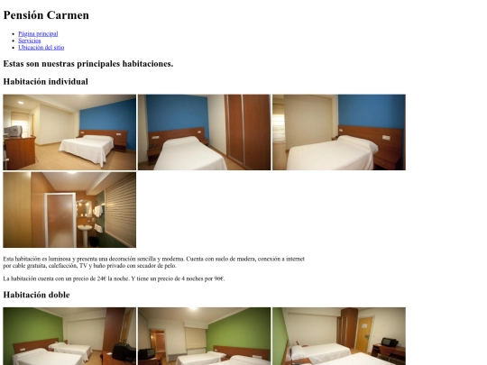 Pension Carmen/pagina2 screenshot