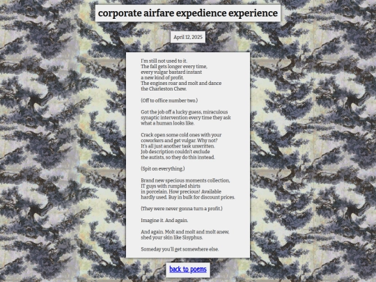 poems/corporate-airfare-expedience-experience screenshot