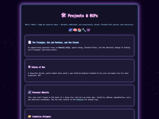 projects screenshot