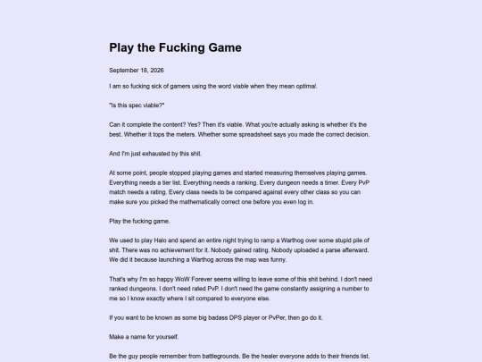 Blog/playthefuckinggame screenshot