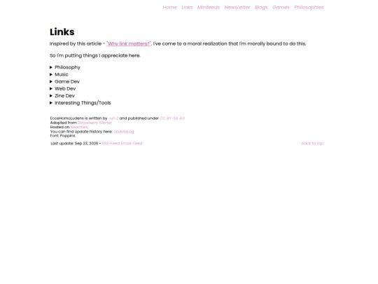 info/Links screenshot