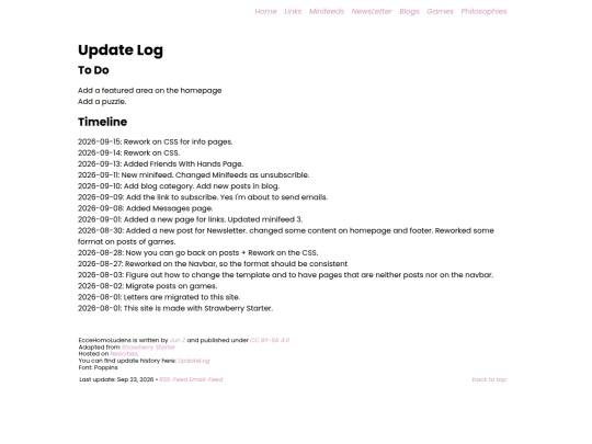 page/updatelog screenshot