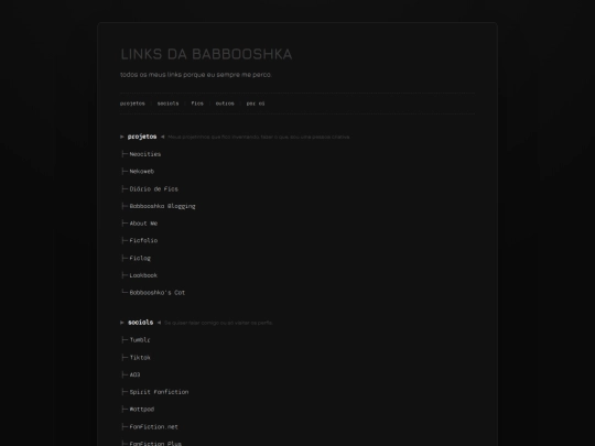 links screenshot