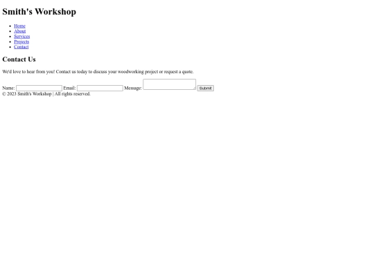project/contact screenshot