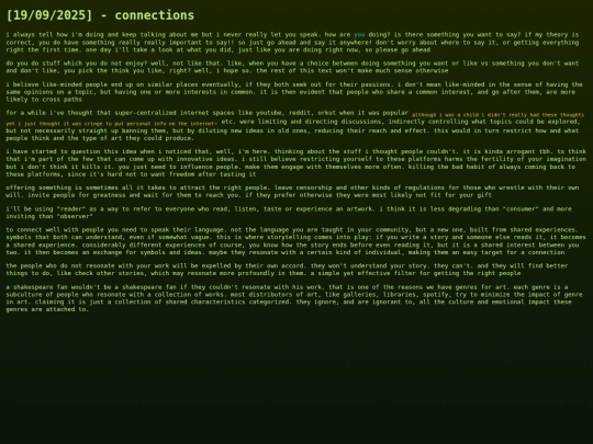 writings/connections screenshot