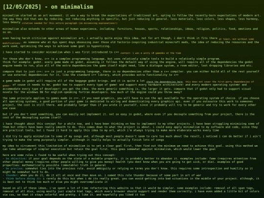 writings/on_minimalism screenshot