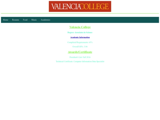 academics screenshot