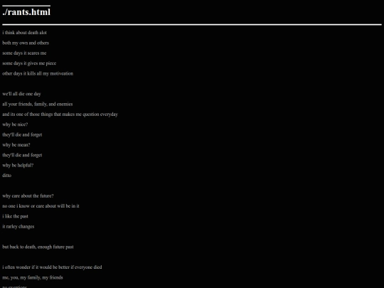 rants/death screenshot