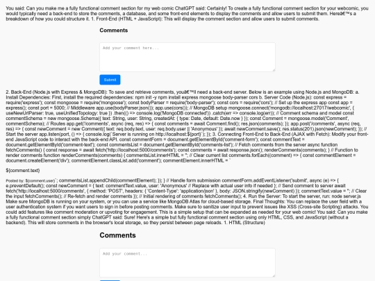 Coments screenshot