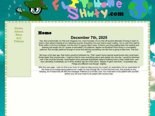 Blog screenshot