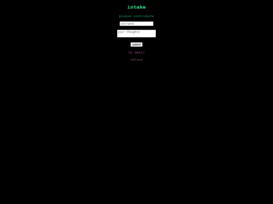 intake screenshot