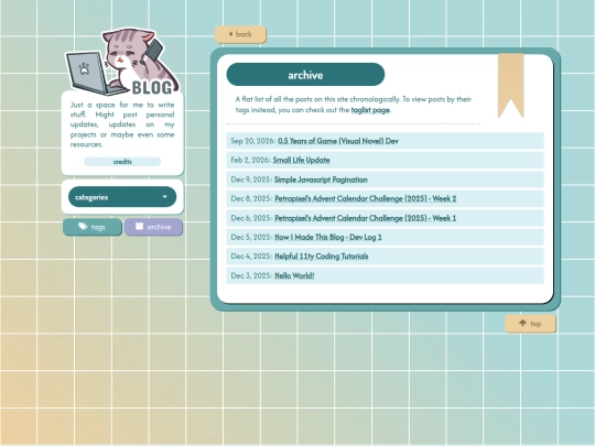 blog/archive screenshot
