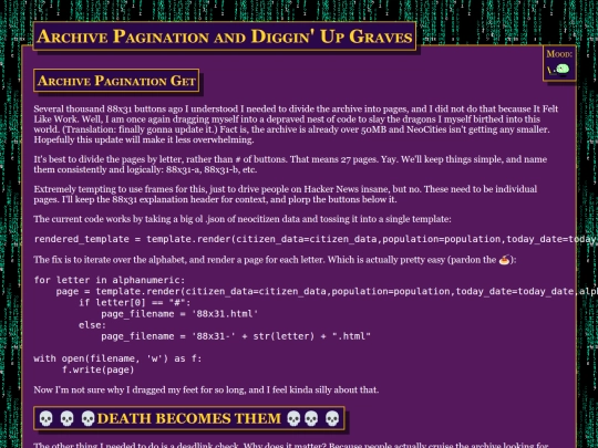 microblog/2026/2026-02-11-Archive-Pagination-and-Diggin'-Up-Graves screenshot