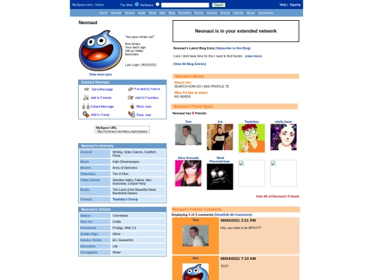 myspace screenshot