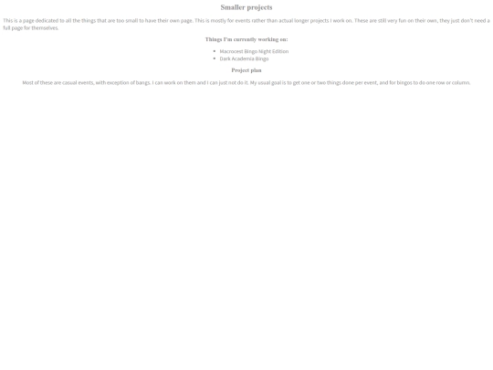 projects/smallerprojects screenshot