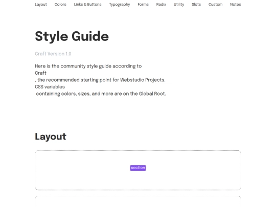 style-guide screenshot