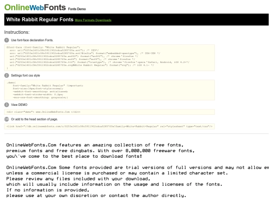 white-rabbit-2-cufonfonts-webfont/White Rabbit Regular/Demo screenshot