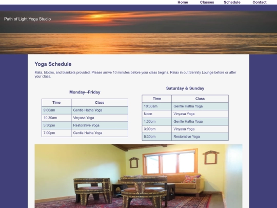 schedule screenshot