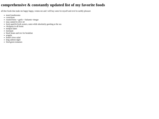 favoritefoods screenshot