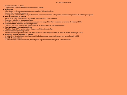 DATOS EMINEM screenshot