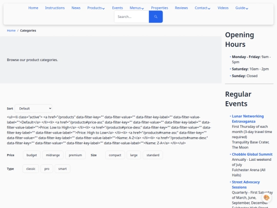 categories screenshot