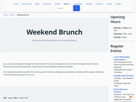 menus/brunch screenshot