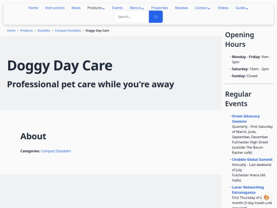 products/doggy-day-care screenshot