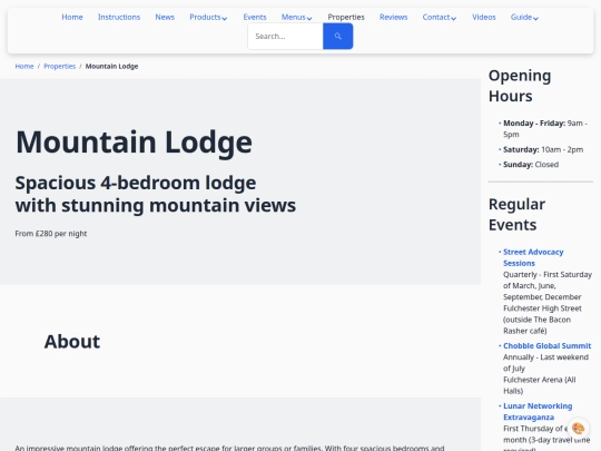 properties/mountain-lodge screenshot