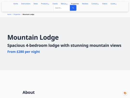 properties/mountain-lodge/reviews screenshot