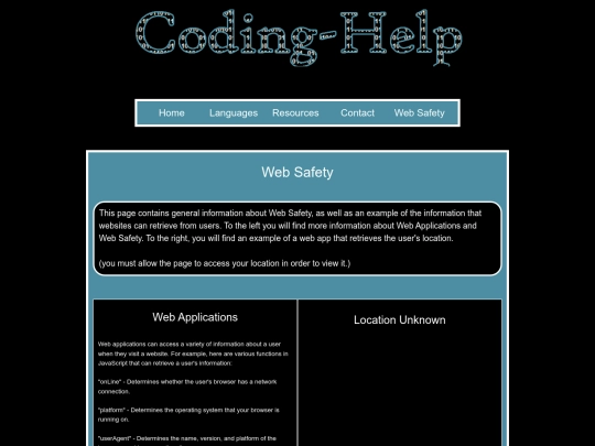 web safety screenshot