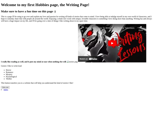 writing screenshot