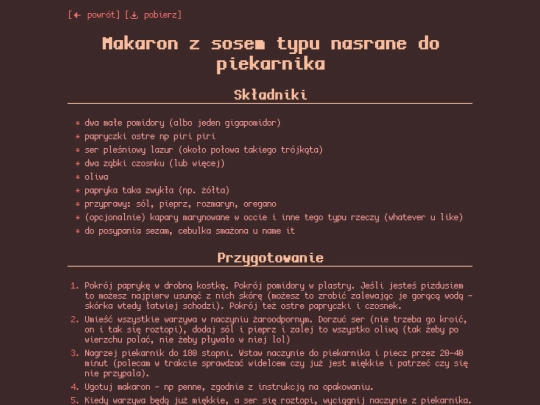 przepisy/makaron-z-sosem screenshot