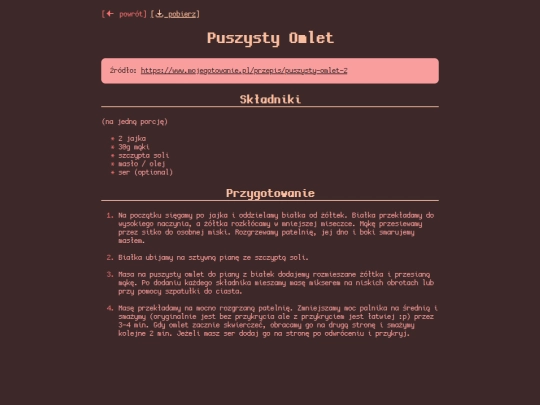 przepisy/omelette screenshot