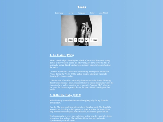 links screenshot