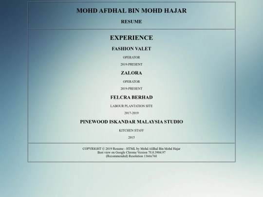 experience screenshot