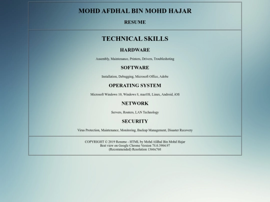 skills screenshot