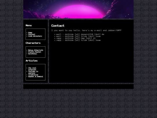 main/contact screenshot