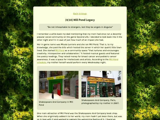blogs/millpond screenshot