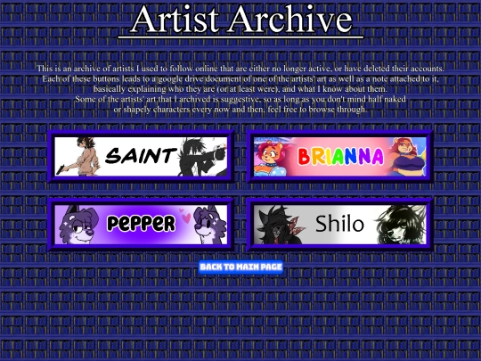 Artist Archive screenshot