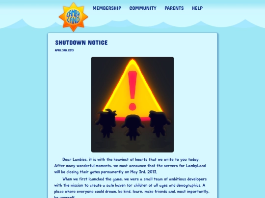 community/shutdown_notice screenshot