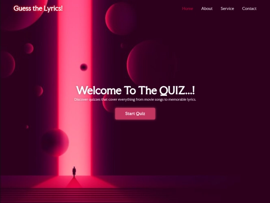 quiz website screenshot