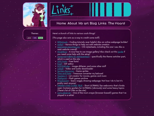 Links screenshot