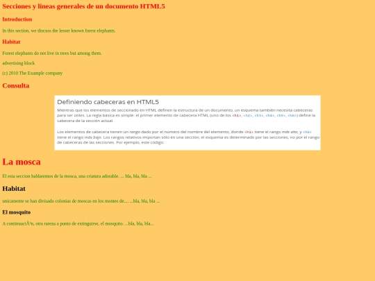 Secciones y lineas Generales screenshot