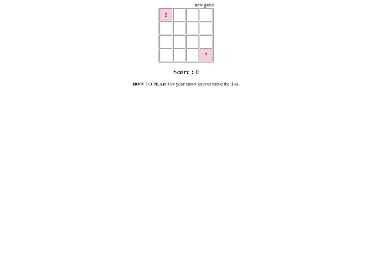 new website/2048 screenshot