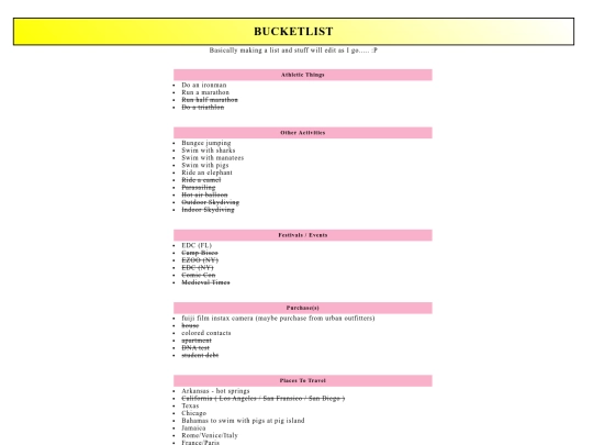 personalblog/bucketlist screenshot